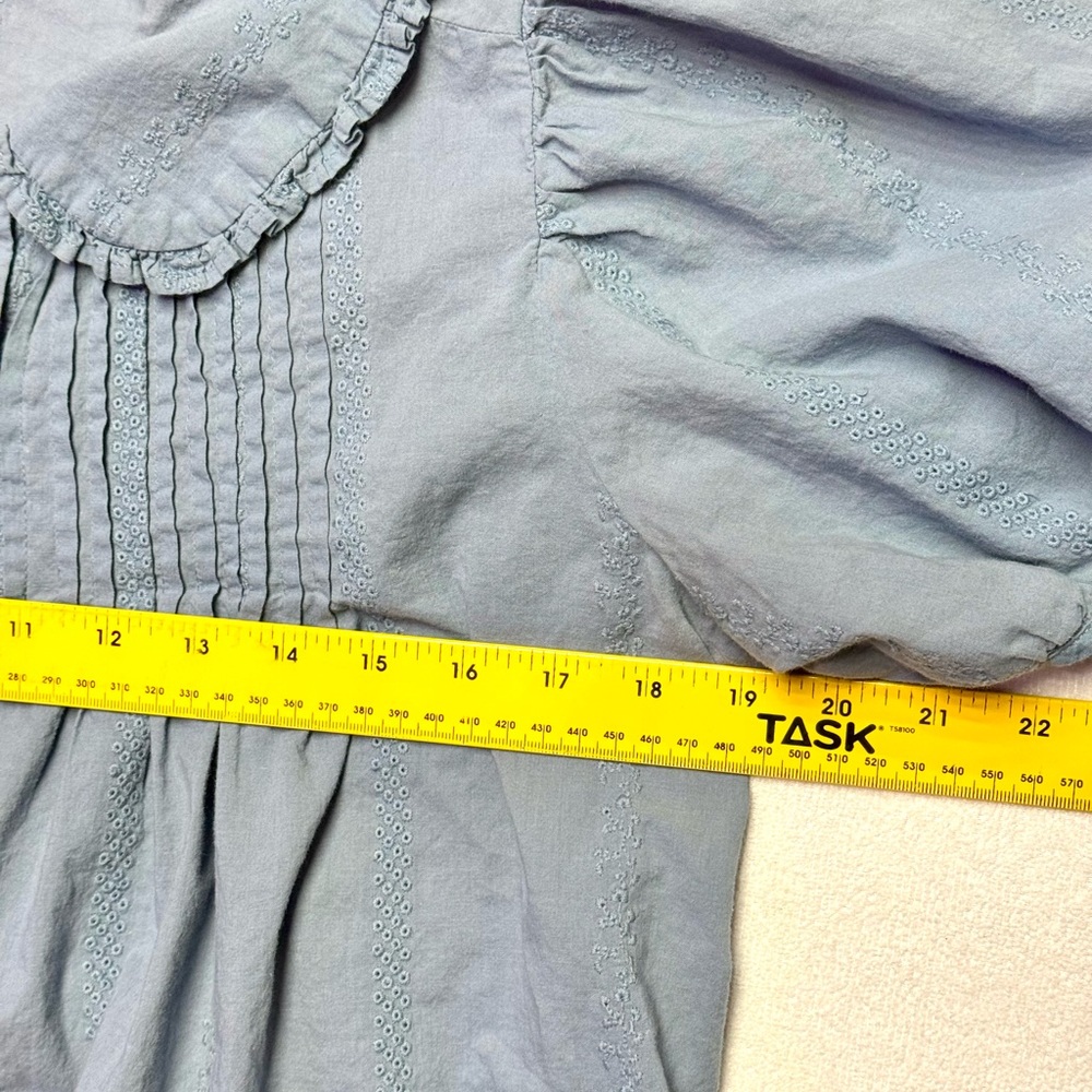 Universal Thread Light Blue Floral Eyelet Button-Up Shirt - Picture 6 of 8
